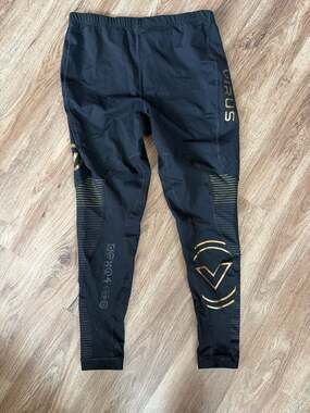 VIRUS Men's Bioceramic Compression Tech Pants Black/Gold - Size XL